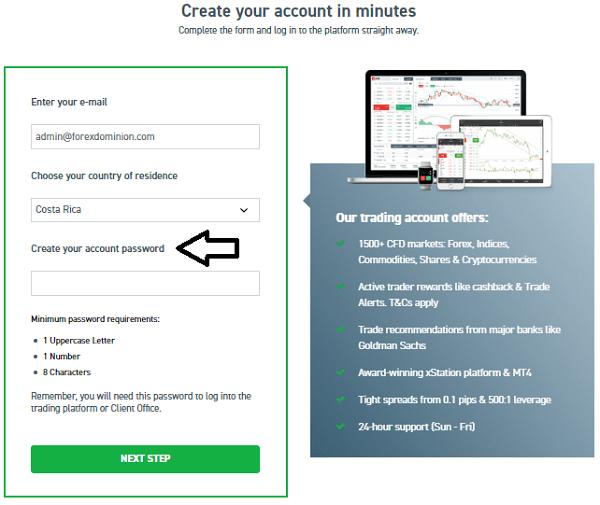 Account password XTB