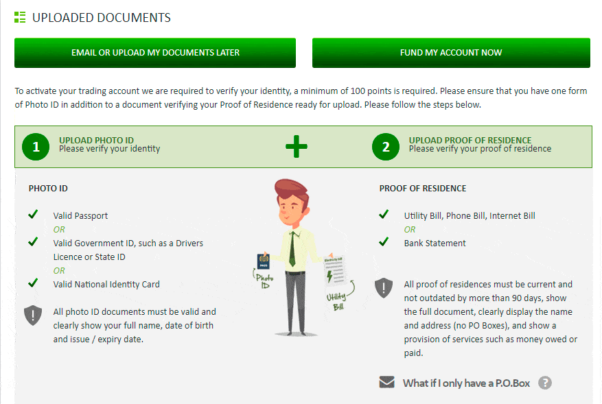 Account verification in ICMarkets