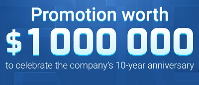 RoboForex broker 10 Year Promotion