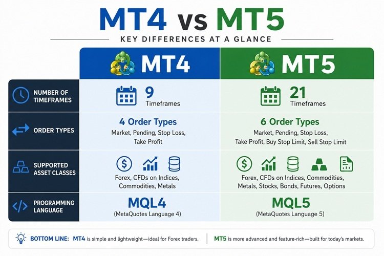 Metatrader 4 vs Metatrader 5