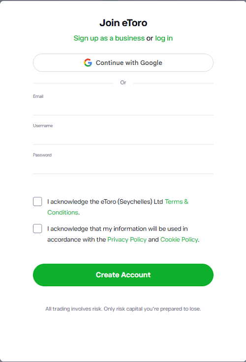 etoro account opening