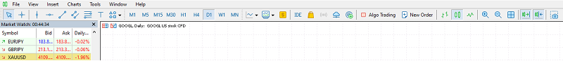 MT5 Menu Bar
